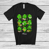 MacnyStore - Personalized Custom Name Shamrock Reading Book Collection; Adorable St. Patrick's Day Librarian Teacher T-Shirt