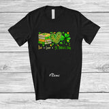 MacnyStore - Personalized Custom Name Book Lover St. Patrick's Day; Lovely Shamrock Heart; Teacher Students T-Shirt