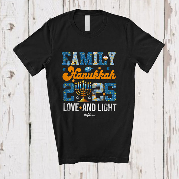 MacnyStore - Personalized Custom Name Family Hanukkah 2025; Joyful Chanukah Friend Family Party Group T-Shirt