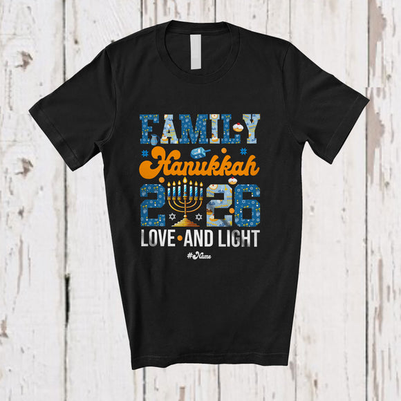 MacnyStore - Personalized Custom Name Family Hanukkah 2026; Joyful Chanukah Friend Family Party Group T-Shirt