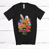 MacnyStore - Personalized Custom Name Potato Bunny With Easter Eggs Basket; Lovely Easter Day Vegan Lover T-Shirt