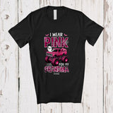 MacnyStore - Personalized Custom Name Wear Pink For Grandma; Lovely Halloween Breast Cancer Plaid Monster Truck T-Shirt