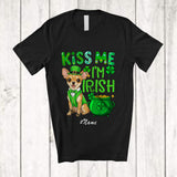 MacnyStore - Personalized Custom Name Kiss Me I'm Irish; Fantastic St. Patrick's Day Chihuahua Lucky Shamrock T-Shirt