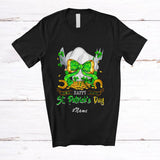 MacnyStore - Personalized Custom Name Happy St. Patrick's Day; Adorable Bow Tie Chef Lunch Lady Shamrock T-Shirt
