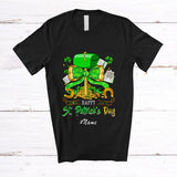 MacnyStore - Personalized Custom Name Happy St. Patrick's Day; Adorable Bow Tie Postal Worker Shamrock T-Shirt