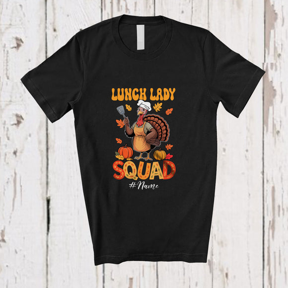 MacnyStore - Personalized Custom Name Lunch Lady Squad; Awesome Thanksgiving Turkey Fall; Proud Jobs T-Shirt