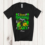 MacnyStore - Personalized Custom Name I Kissed A Pickleballs Player Lucky; Humorous St. Patrick's Day Shamrock T-Shirt