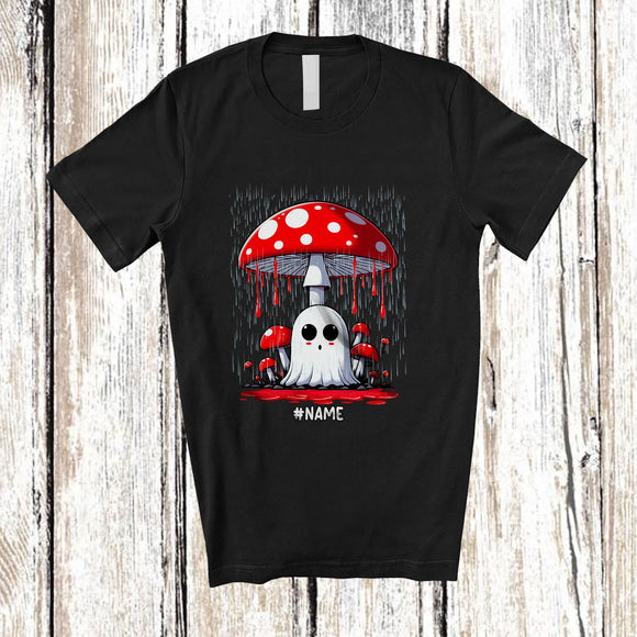 MacnyStore - Personalized Custom Name Boo Under Mushroom; Adorable Halloween Raining Ghost; Family T-Shirt