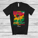 MacnyStore - Personalized Custom Name Bruh I'm Black History; Joyful Afro Dabbing Boy; African Melanin Family T-Shirt