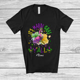MacnyStore - Personalized Custom Name It's Mardi Gras Y'all; Humorous Beads Flamingo; Carnival Parades Group T-Shirt