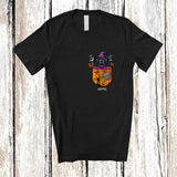 MacnyStore - Personalized Custom Name Cane Corso Witch In Pocket; Scary Halloween Pumpkin; Family T-Shirt