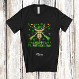 MacnyStore - Personalized Custom Name Happy St. Patrick's Day; Amazing Plaid Irish Lucky Shamrocks Hunting T-Shirt