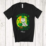 MacnyStore - Personalized Custom Name Retro Happy St. Cattrick's Day; Amazing St. Patrick's Day Cat Shamrock T-Shirt