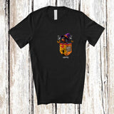 MacnyStore - Personalized Custom Name Dachshund Witch In Pocket; Scary Halloween Pumpkin; Family T-Shirt