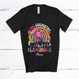 MacnyStore - Personalized Custom Name I Love Chemistry And Flamingos; Joyful Dabbing Rainbow; Teacher Students T-Shirt