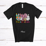 MacnyStore - Personalized Custom Name Peace Love Easter; Adorable Eggs Leopard Heart Bunny Persian Cat T-Shirt