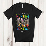 MacnyStore - Personalized Custom Name Hunting Crew; Amusing Easter Three Bunnies Elephant Wild Animal Group T-Shirt