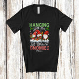MacnyStore - Personalized Hanging With 1st Grade Gnomies; Merry Christmas 3 Gnomes; Custom Name Teacher T-Shirt