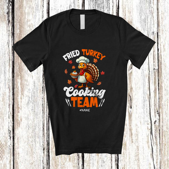 MacnyStore - Personalized Custom Name Fired Turkey Cooking Team; Lovely Thanksgiving Pie; Lunch Lady Chef T-Shirt