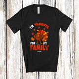 MacnyStore - Personalized Custom Name I'm Thankful For My Family; Sarcastic Thanksgiving Boy Turkey T-Shirt