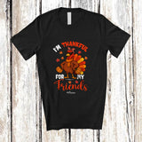 MacnyStore - Personalized Custom Name I'm Thankful For My Friends; Sarcastic Thanksgiving Girl Turkey T-Shirt