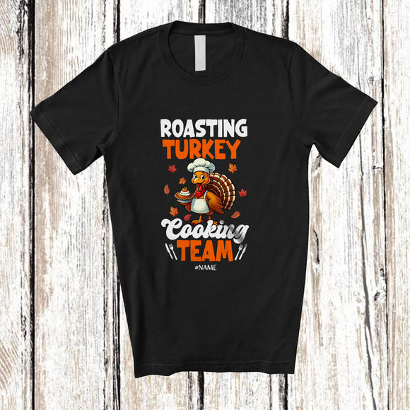 MacnyStore - Personalized Custom Name Roasting Turkey Cooking Team; Lovely Thanksgiving Pie; Lunch Lady Chef T-Shirt