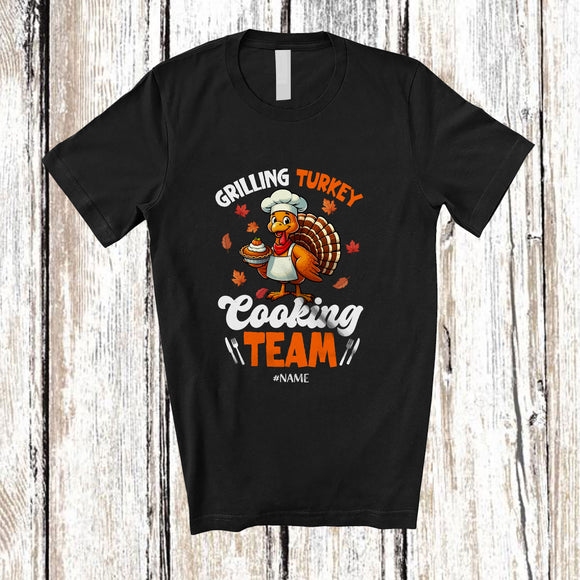 MacnyStore - Personalized Custom Name Grilling Turkey Cooking Team; Lovely Thanksgiving Pie; Lunch Lady Chef T-Shirt