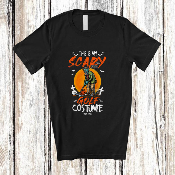 MacnyStore - Personalized Custom Name My Scary Golf Costume; Creepy Halloween Zombie Playing Sport Player T-Shirt