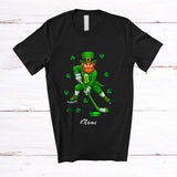 MacnyStore - Personalized Custom Name Irish Man Playing Ice Hockey; Fantastic St. Patrick's Day Sport Player Team T-Shirt