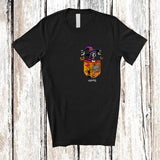 MacnyStore - Personalized Custom Name Pit Bull Witch In Pocket; Scary Halloween Pumpkin; Family T-Shirt