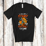 MacnyStore - Personalized Custom Name My Scary Softball Costume; Creepy Halloween Zombie Playing Sport Player T-Shirt