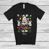 MacnyStore - Personalized Custom Name Easter Squad; Awesome Easter Day Opossum Bunny Hunting Eggs T-Shirt