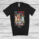 MacnyStore - Personalized Custom Name Hoppy To Be A Trumpet Player; Happy Easter Three Bunnies Gnomes T-Shirt