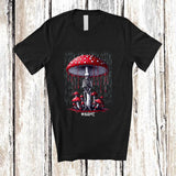 MacnyStore - Personalized Custom Name Skeleton Under Mushroom; Adorable Halloween Raining; Family T-Shirt