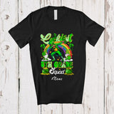 MacnyStore - Personalized Custom Name Luckiest 5th Grade; Joyful St. Patrick's Day Rainbow Dabbing Teacher T-Shirt