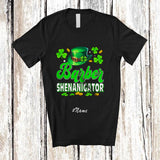 MacnyStore - Personalized Custom Name Barber Shenanigator; Joyful St. Patrick's Day Irish Shamrock Shenanigans T-Shirt
