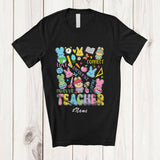 MacnyStore - Personalized Custom Name Teacher Definition Love Connect Encourage; Lovely Easter Bunny In Eggs T-Shirt