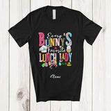 MacnyStore - Personalized Custom Name Every Bunny's Favorite Lunch Lady; Lovely Easter Leopard Bunnies Eggs T-Shirt