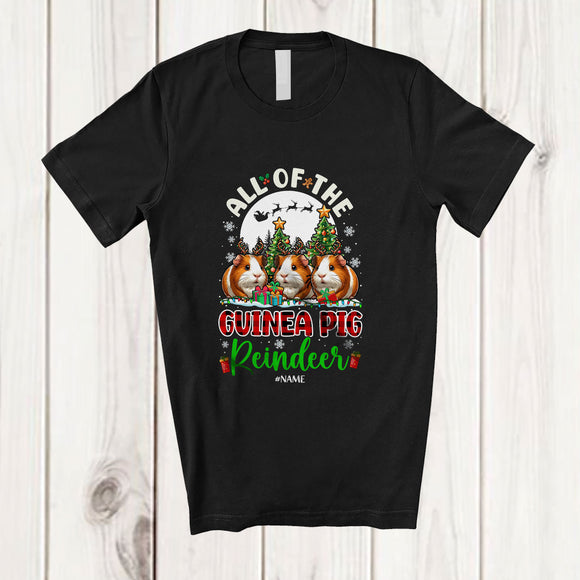 MacnyStore - Personalized Custom Name All Of The Guinea Pig Reindeer; Amazing Christmas Moon Plaid Animal T-Shirt