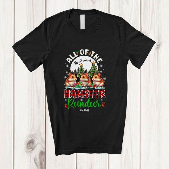 MacnyStore - Personalized Custom Name All Of The Hamster Reindeer; Amazing Christmas Moon Plaid Animal T-Shirt