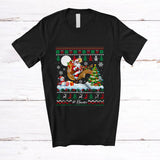 MacnyStore - Personalized Custom Name Santa Riding Eel; Amazing Christmas Tree Sweater Animal T-Shirt