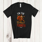 MacnyStore - Personalized Custom Name I'm The Youngest Turkey; Adorable Thanksgiving Turkey Fall; Cousin Family T-Shirt