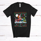 MacnyStore - Personalized Custom Name Santa Riding Sockeye Salmon; Amazing Christmas Tree Sweater Animal T-Shirt