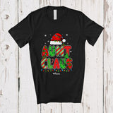 MacnyStore - Personalized Custom Name Aunt Claus; Awesome Christmas Lights Santa Aunt; X-mas Family T-Shirt