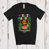 MacnyStore - Personalized Custom Name Feliz Navidad; Lovely Christmas Women Spanish Mexican Family T-Shirt