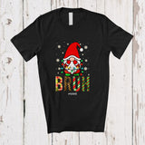 MacnyStore - Personalized Custom Name Bruh; Amazing Christmas Gnome Face; X-mas Lights Family Group T-Shirt