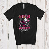 MacnyStore - Personalized Custom Name Crush Breast Cancer; Lovely Halloween Pink Leopard Plaid Boo Dirt Bike T-Shirt