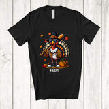 MacnyStore - Personalized Turkey Playing Baseball; Amusing Thanksgiving Custom Name Sport Player Team T-Shirt