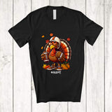 MacnyStore - Personalized Turkey Playing Football; Amusing Thanksgiving Custom Name Sport Player Team T-Shirt