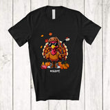 MacnyStore - Personalized Turkey Playing Hockey; Amusing Thanksgiving Custom Name Sport Player Team T-Shirt